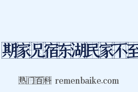 期家兄宿东湖民家不至是什么意思的图片